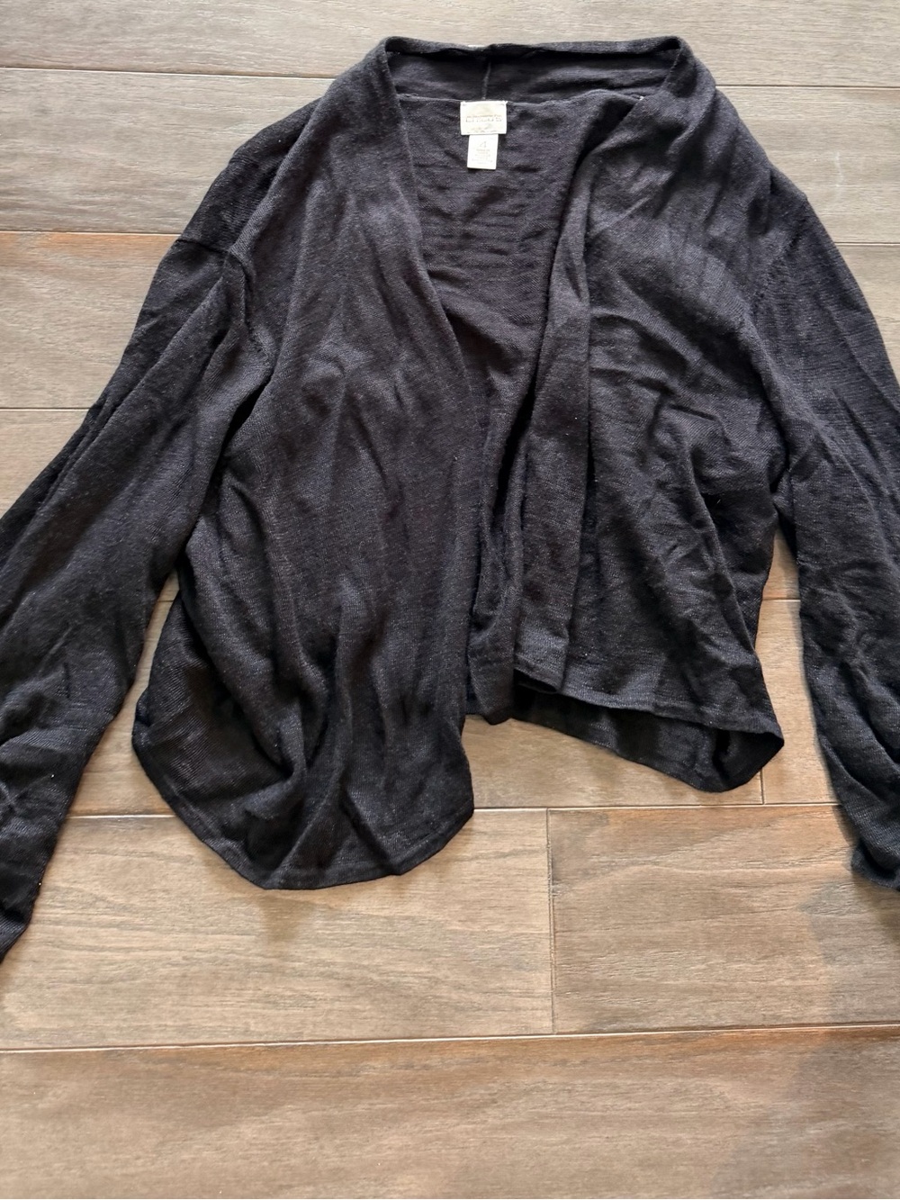 Chicos Lightweight Black Open-Front Women's Sweater Cardigan
